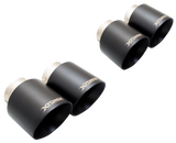 XFORCE ES-FM18-BLACKTIP SS Twin Round Angle Cut Clamp-On Black Exhaust Tips