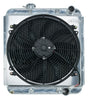 65-66 Ford Mustang 289 Aluminum Performance Radiator And 16 Inch Fan Kit AT 2 row aluminum polished