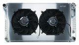 68-77 A-Body Aluminum Radiator Automatic Dual 14 Inch Fan Kit for 1968-1977 GTO 2 row aluminum polished