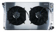 77-87 Chevy/GMC Pickup Truck Aluminum Radiator And 12 Inch Dual Fan Kit row aluminum polished