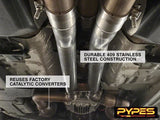 Pypes H-pipe exhaust system fits 2015-2024 Ford Mustang 2.5 inch 304 stainless steel mandrel bent HFM78