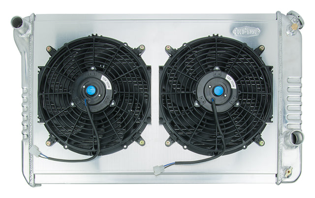 82-92 Camaro/Firebird 3rd Gen F-Body Aluminum Performance Radiator and Fan Kit for 1982-1992 Firebird 2 row aluminum polished