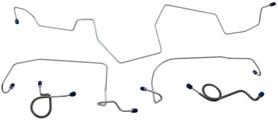 1972-1973 Ford Mustang Complete Brake Line Kit V8 Manual Drums Steel MBLK45