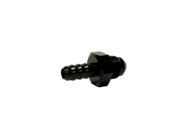 Patriot Fittings adapter fitting 6 AN Male to 5/16 inch Hose Barb Straight Aluminum Black Anodized PF-4003