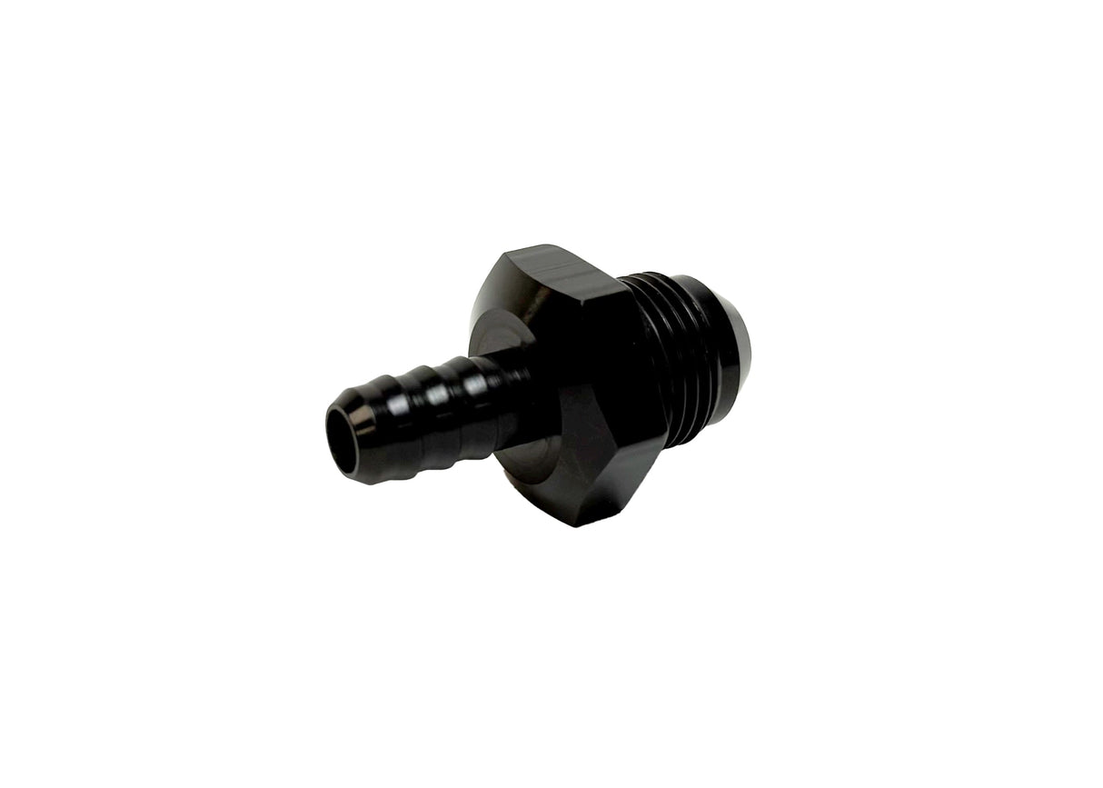 Adapter Fitting | -8 AN Male to 3/8" Hose Barb | Straight | Aluminum | Black Anodized | PF-4008