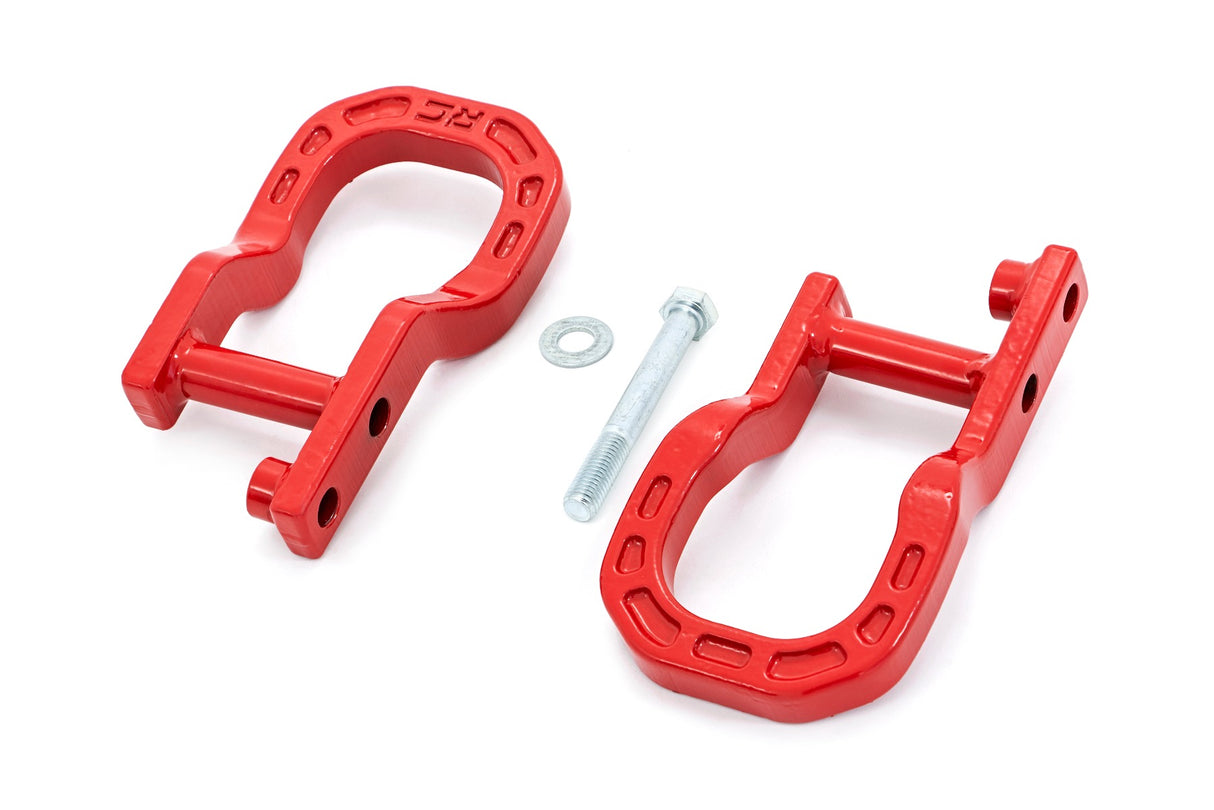 Fits Chevy Silverado 1500 2&4WD (2014-2018 & Classic) Tow Hooks Forged Red RS134