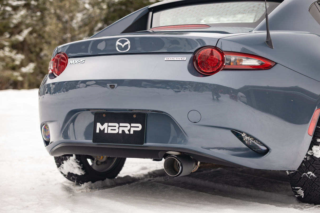 MBRP axle-back exhaust system 2.5 inch single rear exit Armor Pro Series T304 stainless steel carbon fiber tip