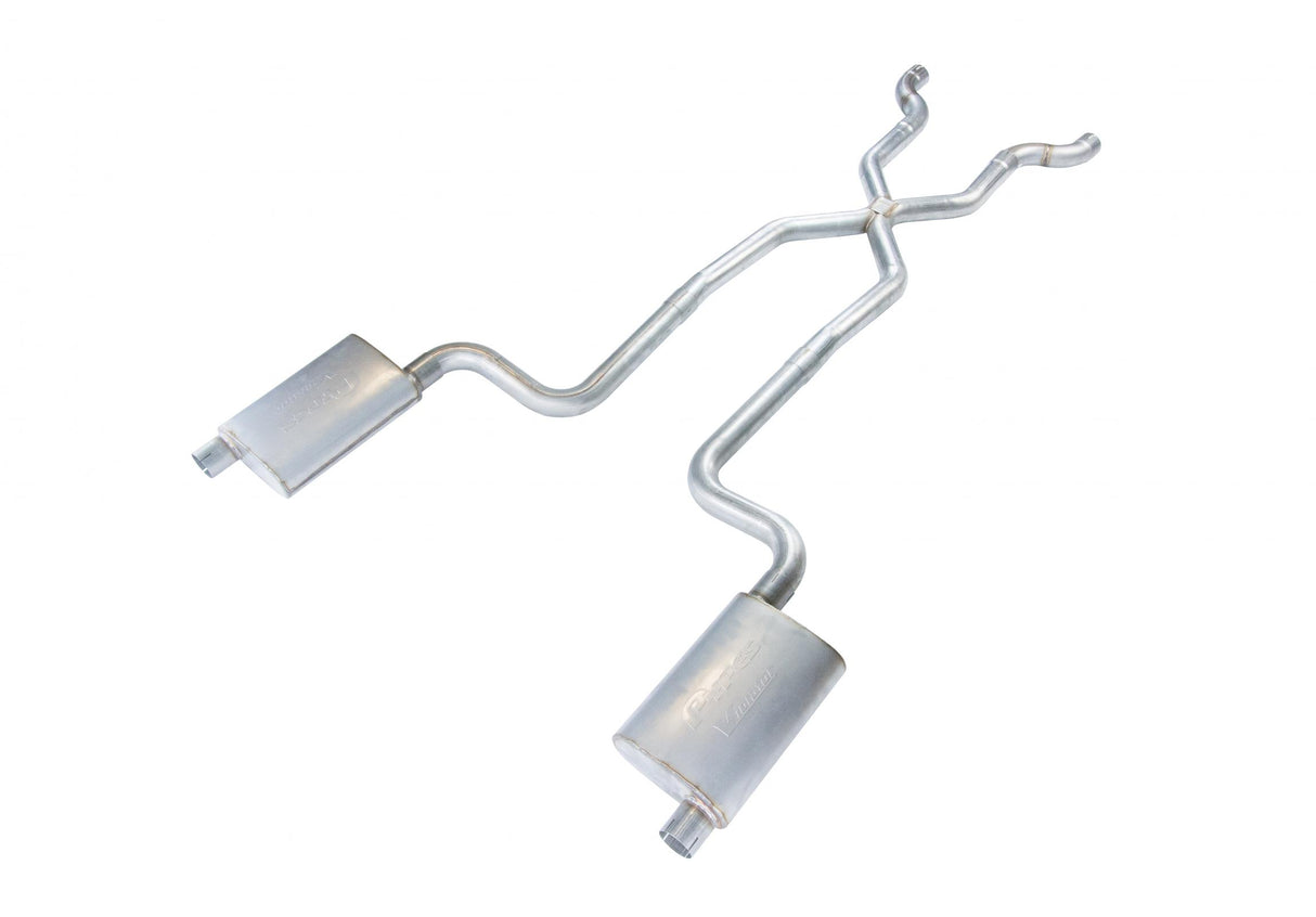 Pypes X-pipe exhaust system fits 1968-1973 Chevy Corvette 2.5 inch split rear exit dual exit 304 stainless steel mandrel bent