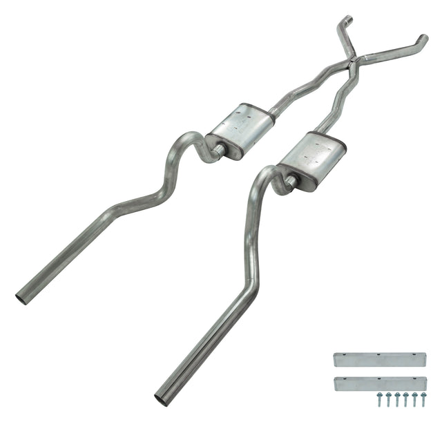 Pypes Violator exhaust system fits 1965-1970 Ford Mustang 2.5 inch dual exit 304 stainless steel mandrel bent SFM03