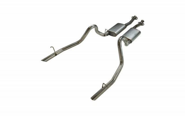 Pypes Violator exhaust system fits 1979-1993 Ford Mustang 2.5 inch split rear exit dual exit 304 stainless steel mandrel bent SFM13V