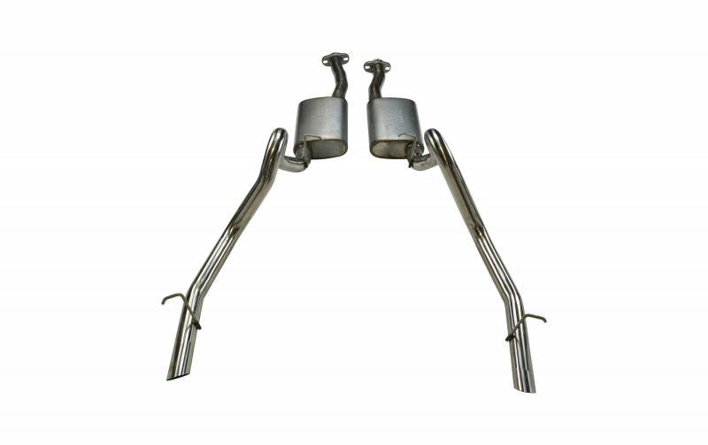 Pypes Violator exhaust system fits 1979-1993 Ford Mustang 2.5 inch split rear exit dual exit 304 stainless steel mandrel bent