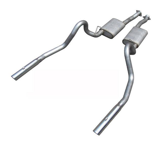 Pypes Violator exhaust system fits 1999-2004 Ford Mustang 2.5 inch split rear exit dual exit 304 stainless steel mandrel bent SFM27V