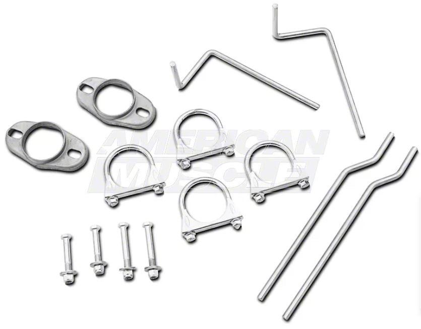 Pypes Pype Bomb axle-back exhaust system fits 1979-2004 Ford Mustang 2.5 inch split rear exit dual exit 304 stainless steel mandrel bent SFM29V