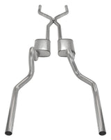 Pypes Violator exhaust system fits 1965-1970 Ford Mustang 2.5 inch split rear exit dual exit 304 stainless steel mandrel bent SFM43