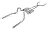 Pypes Violator exhaust system fits 1965-1970 Ford Mustang 2.5 inch split rear exit dual exit 304 stainless steel mandrel bent
