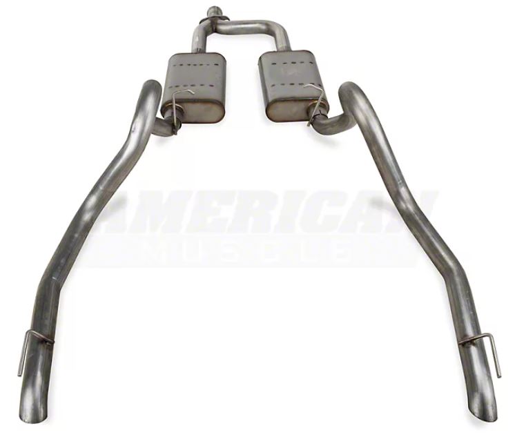 Pypes cat-back exhaust system fits 1998-2004 Ford Mustang 2.5 inch split rear exit dual exit 304 stainless steel mandrel bent SFM50
