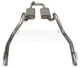Pypes cat-back exhaust system fits 1998-2004 Ford Mustang 2.5 inch split rear exit dual exit 304 stainless steel mandrel bent SFM50