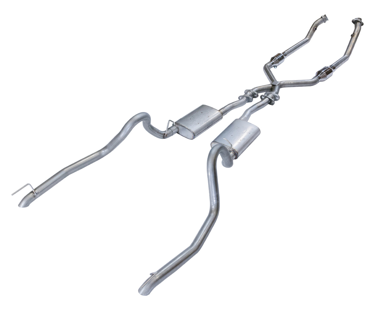 Pypes performance muffler fits 1998-2004 Ford Mustang 2.5 inch split rear exit dual exit 304 stainless steel mandrel bent SFM53