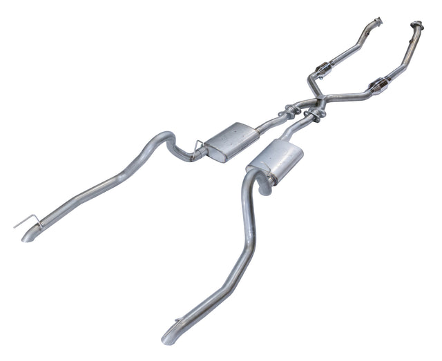 Pypes performance muffler fits 1998-2004 Ford Mustang 2.5 inch split rear exit dual exit 304 stainless steel mandrel bent SFM53