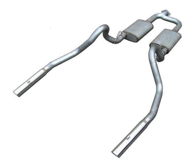 Pypes cat-back exhaust system fits 1998-2004 Ford Mustang 2.5 inch split rear exit dual exit 304 stainless steel mandrel bent SFM54