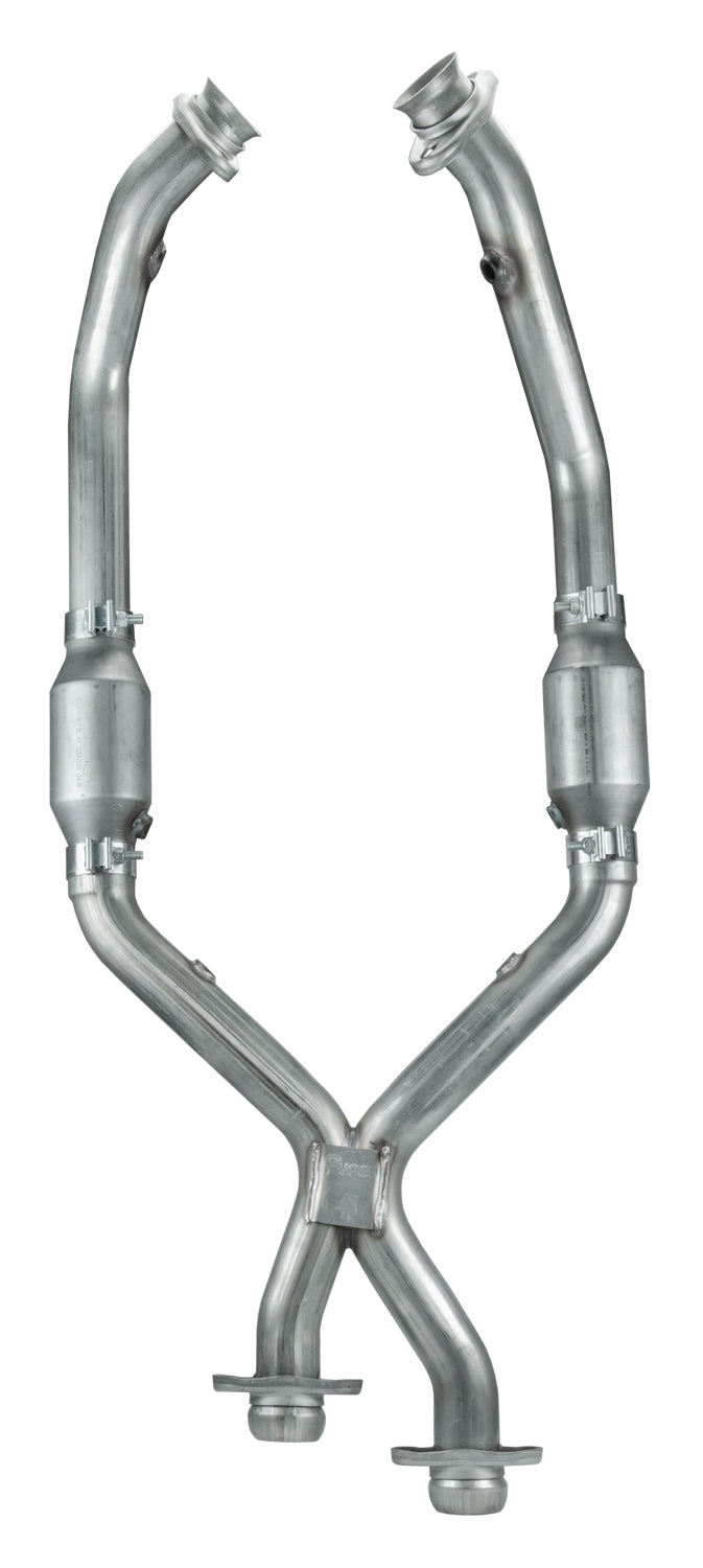 Pypes X-pipe exhaust system fits 1998-2004 Ford Mustang 2.5 inch split rear exit dual exit 304 stainless steel mandrel bent SFM55