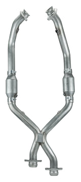 Pypes X-pipe exhaust system fits 1998-2004 Ford Mustang 2.5 inch split rear exit dual exit 304 stainless steel mandrel bent SFM55