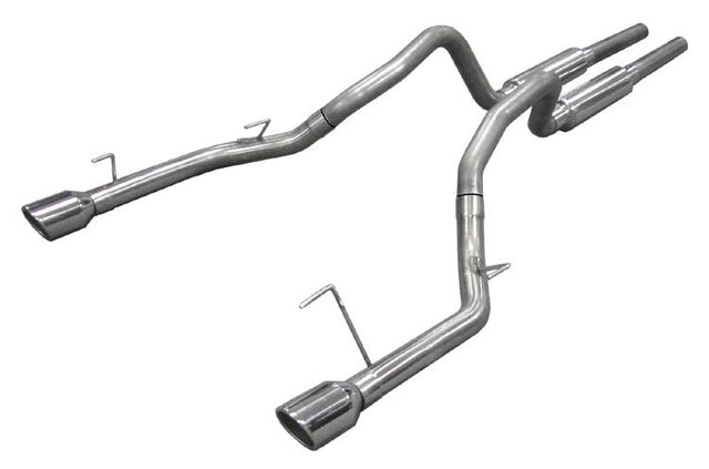 Pypes cat-back exhaust system fits 2005-2010 Ford Mustang 2.5 inch split rear exit dual exit 304 stainless steel mandrel bent muffler delete SFM66