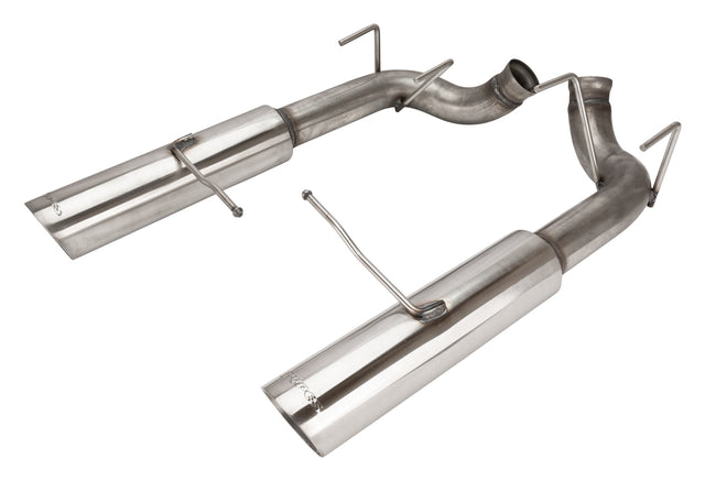 Pypes Pype Bomb axle-back exhaust system fits 2011-2014 Ford Mustang 2.5 inch split rear exit 304 stainless steel mandrel bent