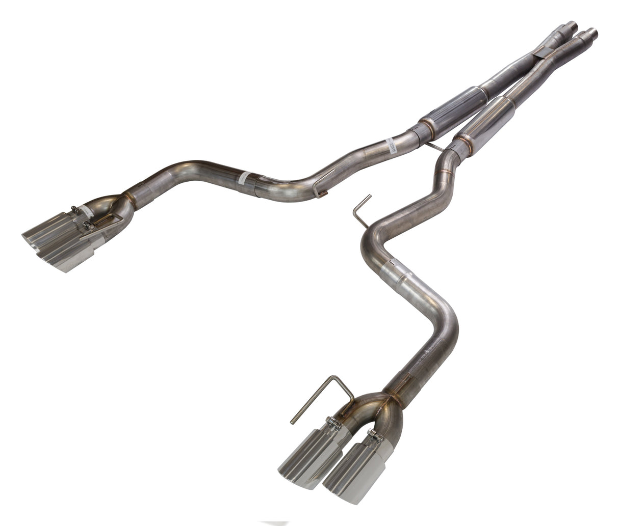 Pypes cat-back exhaust system fits Ford Mustang 3 inch split rear exit 304 stainless steel mandrel bent SFM87MX