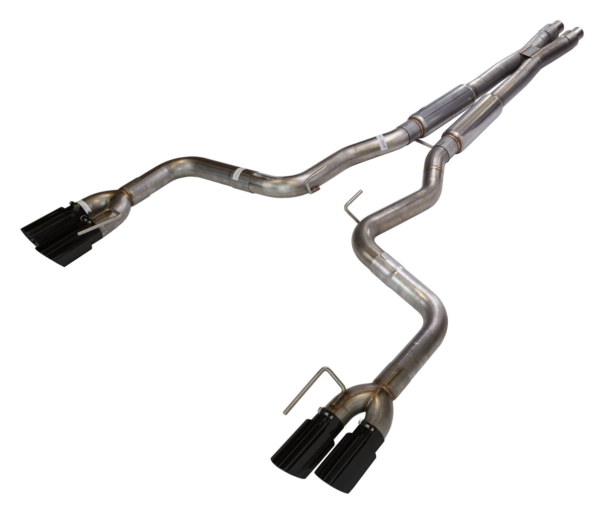 Pypes cat-back exhaust system fits Ford Mustang 3 inch split rear exit 304 stainless steel mandrel bent SFM87MXB
