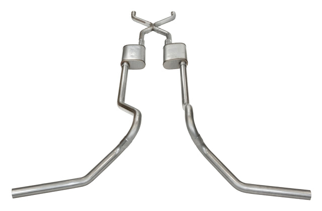 Pypes crossmember-back exhaust system fits 1965-1976 Ford F-150 dual exit 304 stainless steel mandrel bent