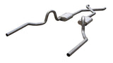 Pypes X-pipe exhaust system fits 1964-1972 A-Body 2.5 inch split rear exit dual exit 304 stainless steel mandrel bent SGA12