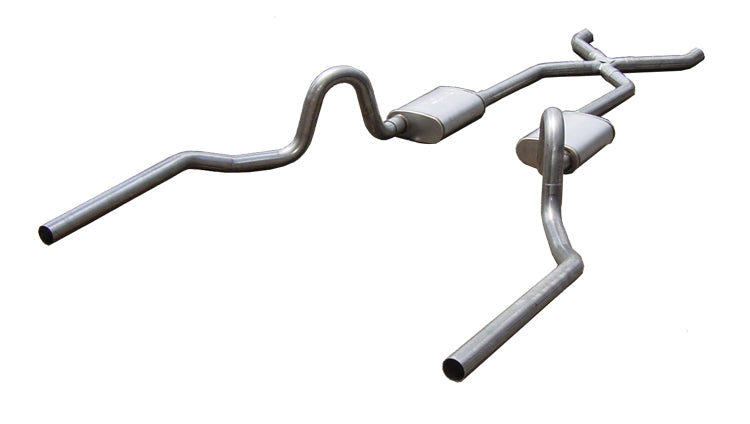 Pypes X-pipe exhaust system fits 1970-1971 A-Body 3 inch split rear exit dual exit 304 stainless steel mandrel bent SGA13R