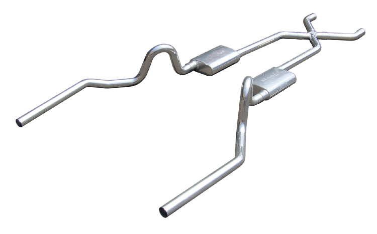 Pypes X-pipe exhaust system fits 1970-1971 A-Body 3 inch split rear exit dual exit 304 stainless steel mandrel bent SGA13