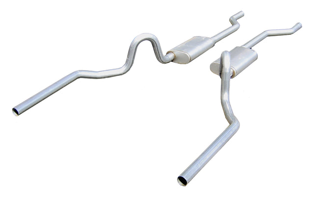 Pypes X-pipe exhaust system fits 1964-1972 A-Body 2.5 inch split rear exit dual exit 304 stainless steel mandrel bent SGA30R