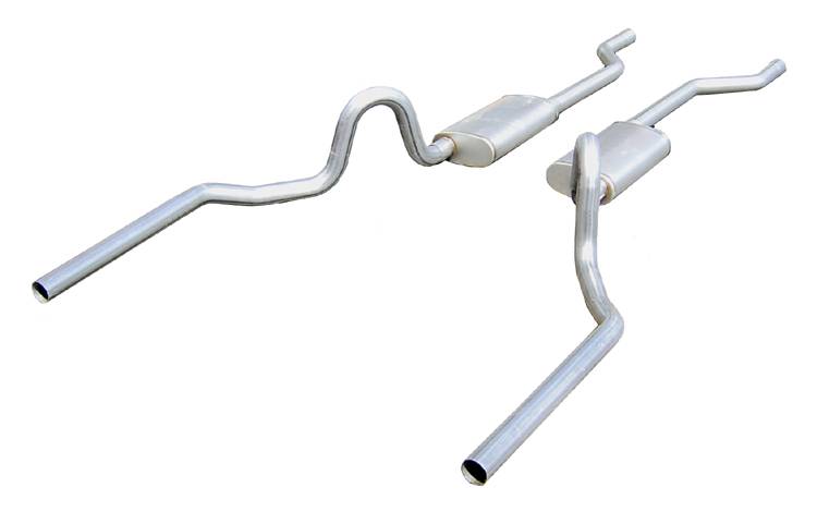 Pypes X-pipe exhaust system fits 1964-1972 A-Body 2.5 inch split rear exit dual exit 304 stainless steel mandrel bent SGA30T