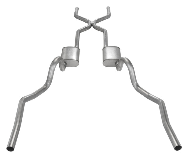 Pypes Violator exhaust system fits 1964-1972 A-Body 2.5 inch dual exit 304 stainless steel mandrel bent SGA42