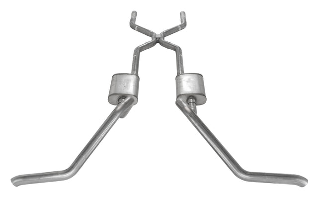 Pypes Violator exhaust system fits 1965-1970 Ram 2.5 inch dual exit 304 stainless steel mandrel bent SGB40S