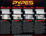 Pypes X-pipe exhaust system fits 1955-1957 Chevy C10 2.5 inch split rear exit dual exit 304 stainless steel mandrel bent