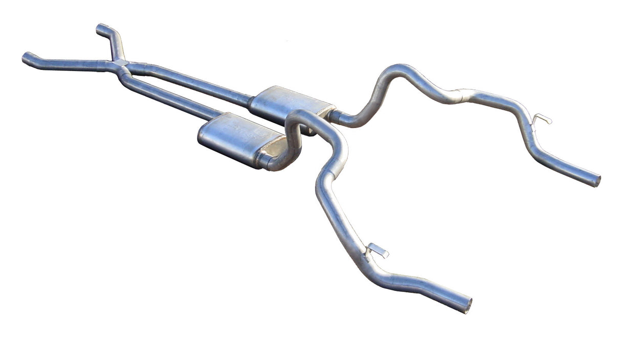 Crossmember Back w/X-Pipe Exhaust System 70-74 F-Body Split Rear Dual Exit 2.5