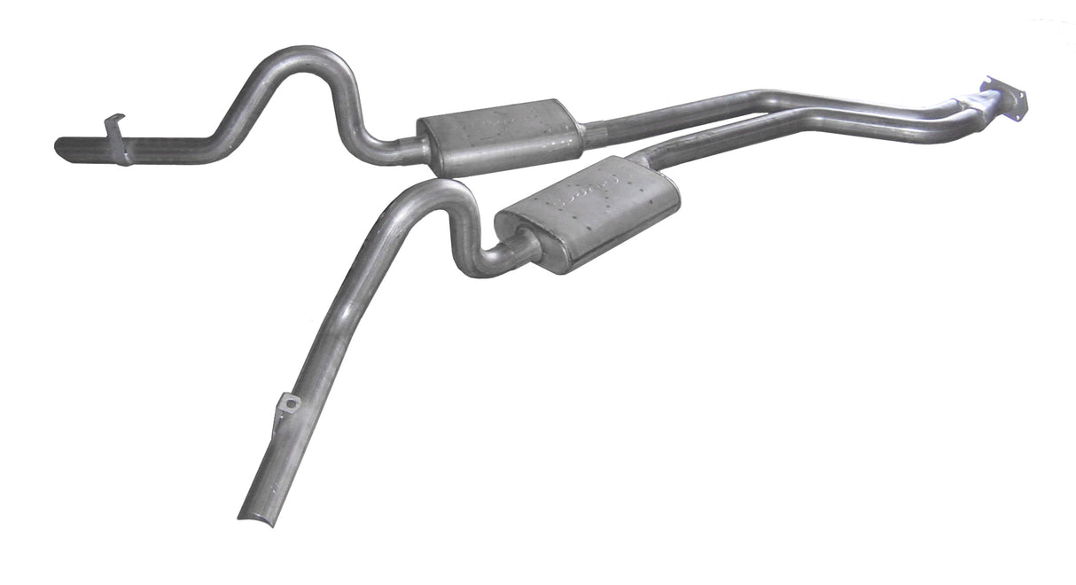 Pypes cat-back exhaust system fits 1978-1988 Chevy El Camino 2.5 inch split rear exit dual exit 304 stainless steel mandrel bent SGG50R