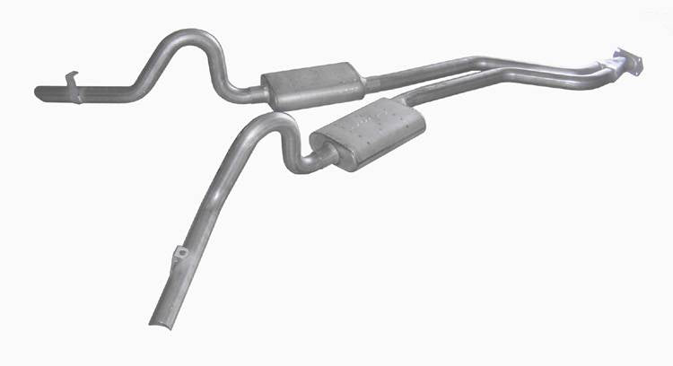 Pypes cat-back exhaust system fits 1978-1988 Chevy El Camino 2.5 inch split rear exit dual exit 304 stainless steel mandrel bent SGG50T