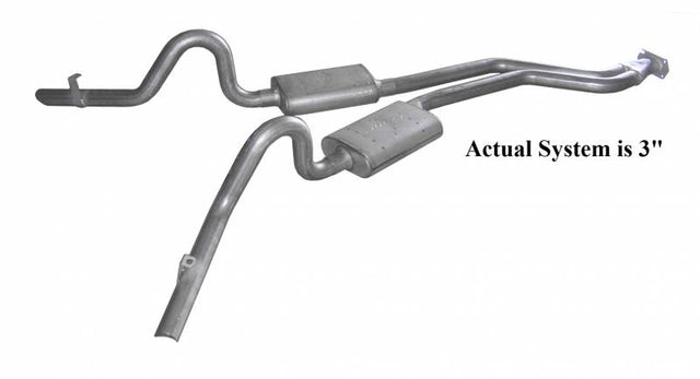 Pypes cat-back exhaust system fits 1978-1988 Chevy El Camino 3 inch split rear exit dual exit 304 stainless steel mandrel bent SGG51R