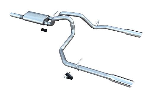 Pypes Violator exhaust system 2.5 inch split rear exit dual exit 304 stainless steel mandrel bent SGT29V