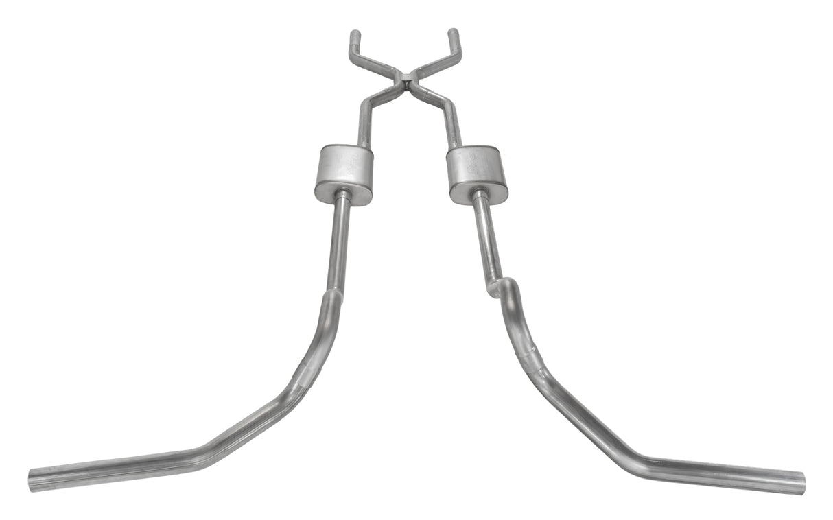 Pypes Violator exhaust system 2.5 inch split rear exit dual exit 304 stainless steel mandrel bent SGT980E