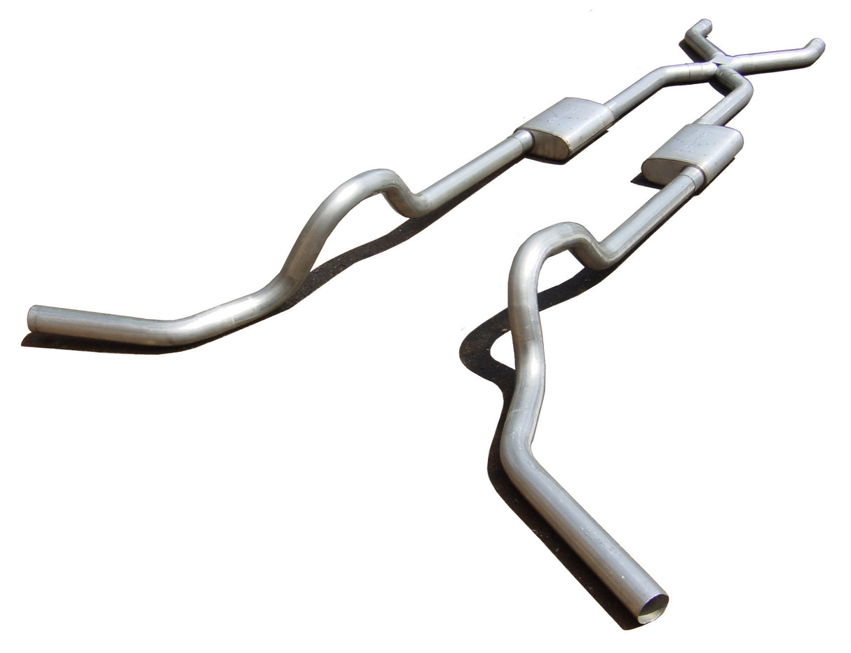 Pypes X-pipe exhaust system 2.5 inch split rear exit dual exit 304 stainless steel mandrel bent SGT79S