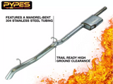 Pypes cat-back exhaust system fits 2007-2018 Jeep Wrangler 2.5 inch single exit 304 stainless steel mandrel bent SJJ21S
