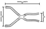 Exhaust X-Pipe Kit Intermediate Pipe 2.5 in Crossover Incl Special Angled Rear