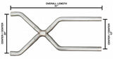 Pypes X-pipe exhaust system 2.5 inch 304 stainless steel mandrel bent