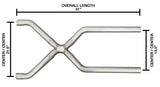 Exhaust X-Pipe Kit Intermediate Pipe 3 in Crossover Hardware Incl